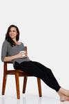 Zivame Thermal Pointelle Knit Poly Viscose Top - Anthra Melange — thumbnail 4